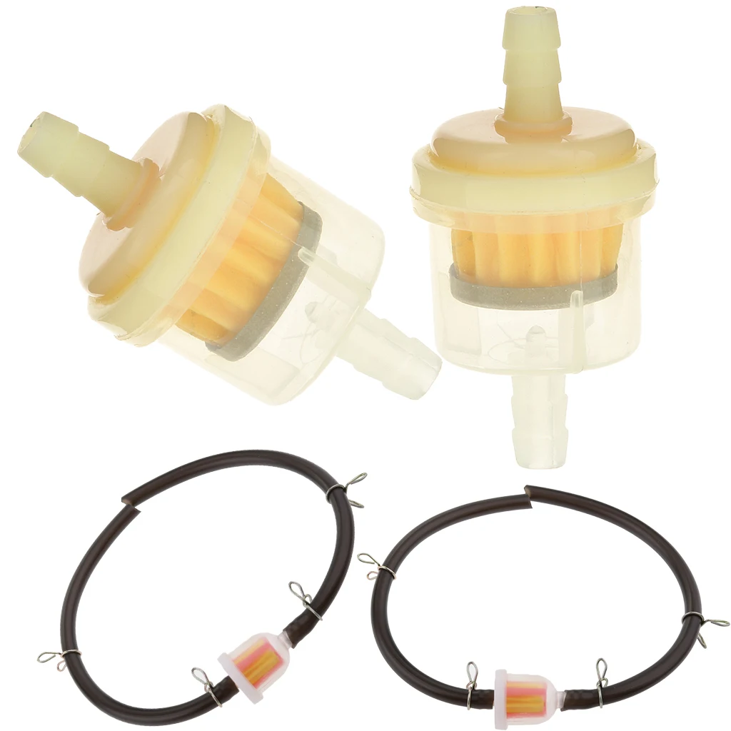4 in 1 - Gas Hose Line 5/16 inch 8mm + Fuel Filter + Clips for 47 49cc ATV Dirt Bike Scooter Quad  Buggy Go Kart Repair Parts