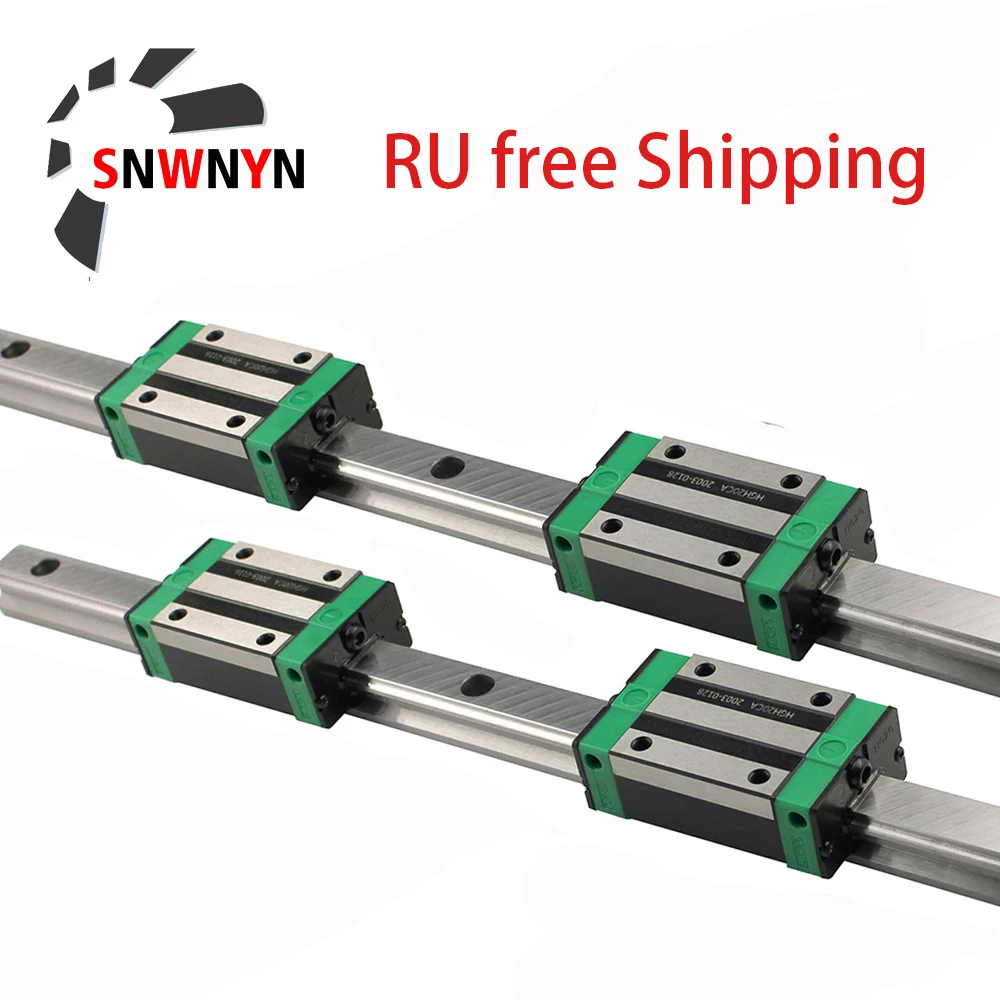 

Square Linear Guide Rail HGR15 HGR20+4pc HGH15CA Hgh20ca /Flang HGW15CC HGW20cc HGW25CC CNC Router Engraving RU Free Shipping