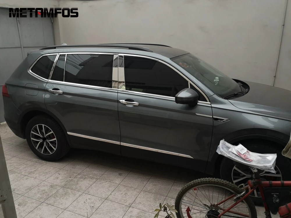 Для Volkswagen Tiguan Окно B+ C столб полосы украшения крышка отделка наклейка внешние аксессуары для автомобиля Стайлинг