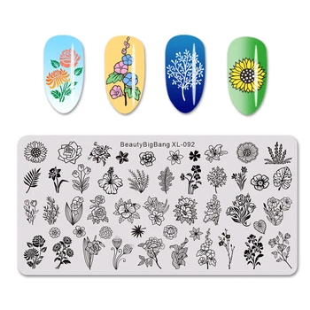 

BeautyBigBang Nail Stamping Plates Nail Template Flower Grass Leaf Mold Stainless Steel Stamp Nail Art Image Stamping Template