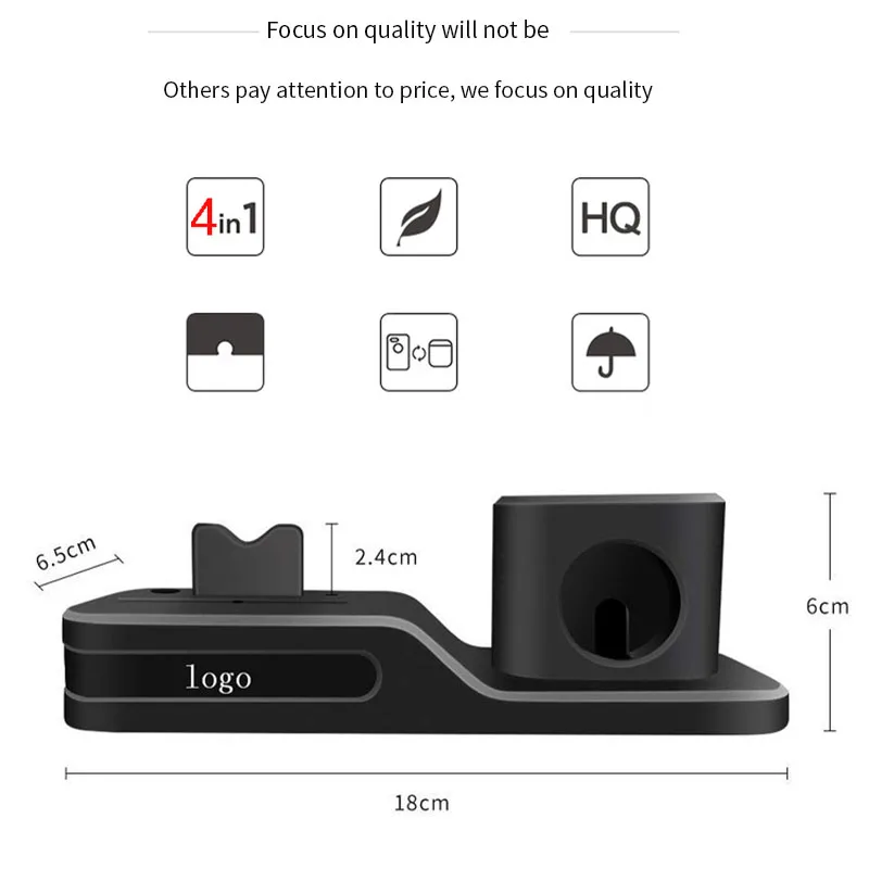 Беспроводной Зарядное устройство подставка для IPhone airpods Apple Watch, док-станция для зарядки Зарядное устройство для наручных часов Apple Watch Series 4/3/2/1 IPhone X 8 XS
