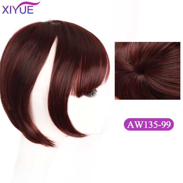 Black/Light Brown Clip In Hair Bangs Hairpiece Accessories Synthetic Fake Bangs Clip In Hair Extensions Clip In Hair Pieces 99