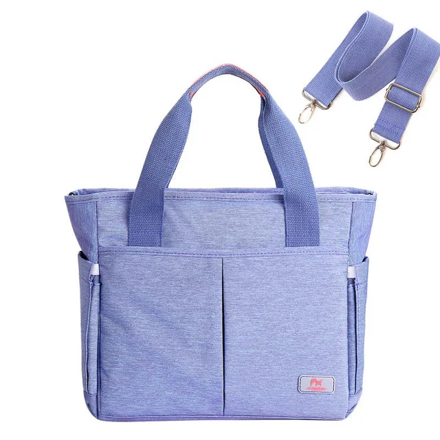 blue purple M Сумка для детских подгузников с несколькими карманами, сумка для детских подгузников, сумка для детских колясок, модная сумка на молнии для мам и мам - Цвет: blue purple M