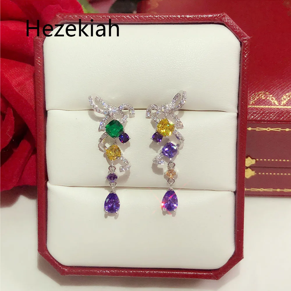 Hezekiah S925 серебряные серьги,, модные женские серьги для танцев, вечерние женские серьги высшего качества