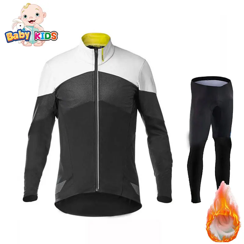 Fleece Новинка года; mavic pro Ropa Ciclismo; Детский костюм с длинными рукавами для велосипеда; зимний костюм для велосипеда; одежда для велосипеда для мальчиков - Цвет: Fleece