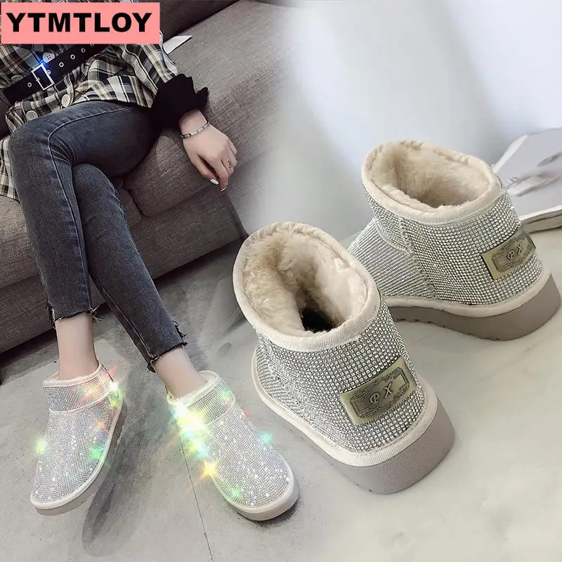 Warm winter boots ladies snow boots winter shoes ankle boots ladies
shoes winter women's boots 2019 sequins fashion wild boots