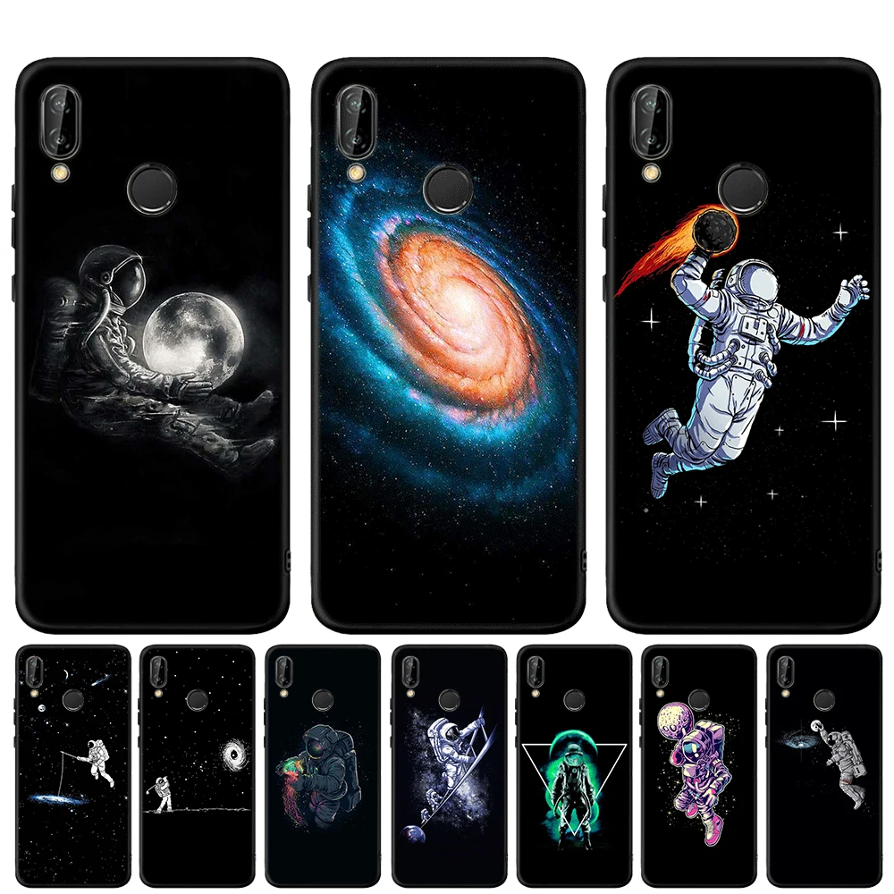 Роскошный чехол с космическим Луном астронавт для Huawei Mate 10 20 P8 P9 P10 P20 P30 Lite Plus Pro Силиконовые чехлы Fundas