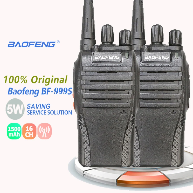 2 шт. Baofeng BF-999S рация 5 Вт 1500 мАч UHF 400-470 МГц Baofeng 888s Ricetrasmittenti ham радио hf приемопередатчик