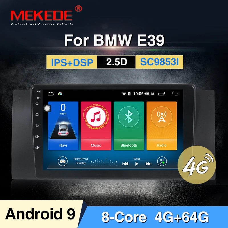 

MEKEDE 9853 Android 9 4GB 64GB Car Multimedia player For BMW E39 E53 X5 Car GPS Navigation Stereo BT 4G LTE FM Radio