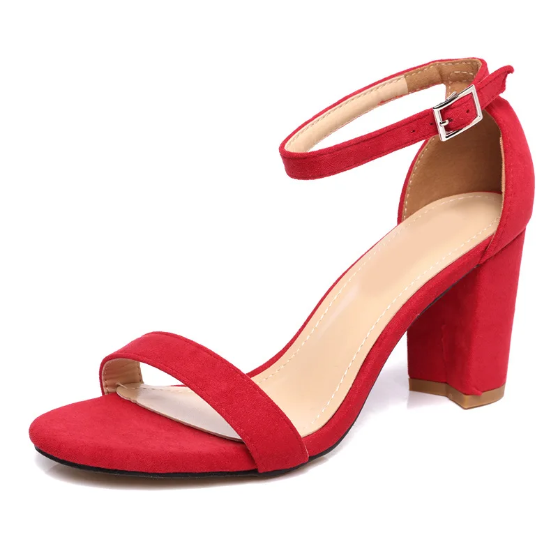 

Semi-high Heeled Chunky-Heel A- line with WOMEN'S Sandals 35-39 6 Centimeter with High-No. 027