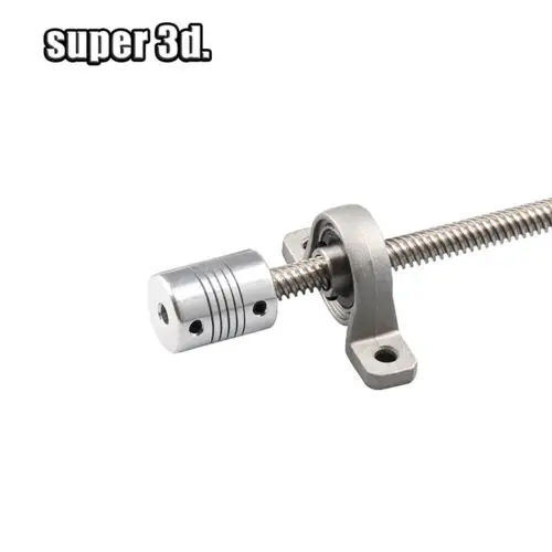 1 комплект 3d принтер T8 свинцовый винт 8 мм length150-500mm+ антилюфтная гайка+ KP08 kp08 опорный подшипник+ 5 до 8 мм Муфта