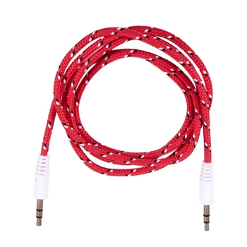 

1M 3.5mm Stereo Male to Male Jack Aux Cable Audio Auxiliary Lead For Phone Car, Red