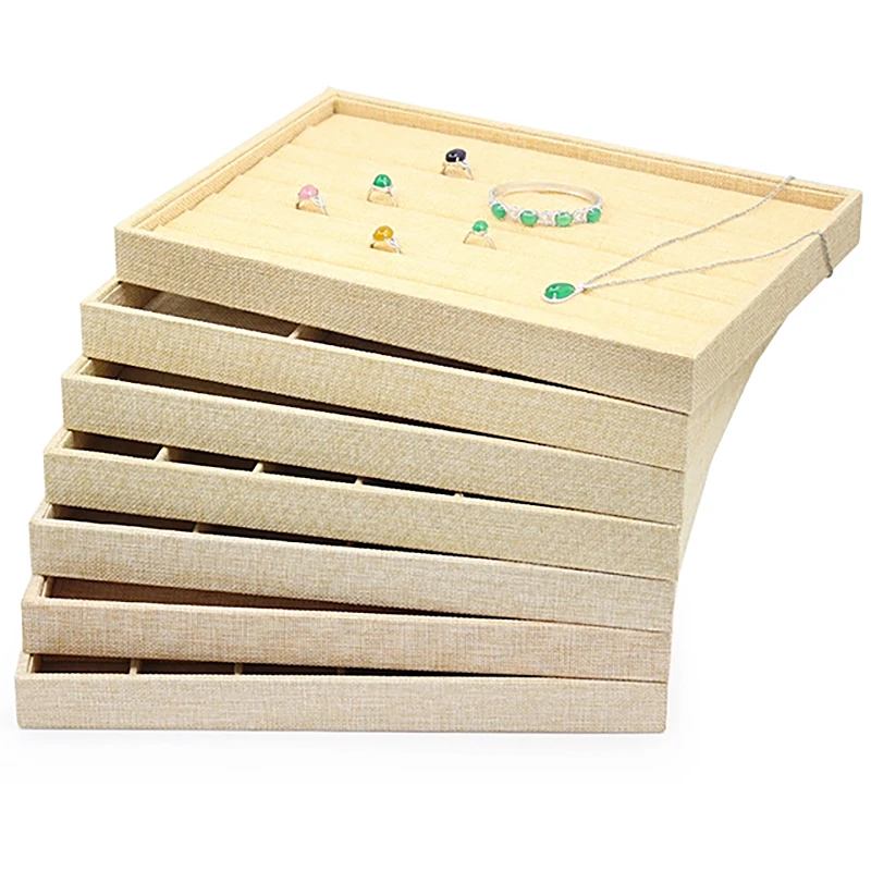 

New Arrival Classic Square Linen Pendant Display Tray For Jewelry Storage