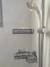 Esquinero de Metal sin clavos de doble capa, estante de almacenamiento para baño, cocina, accesorios, champú, sala de estar y dormitorio