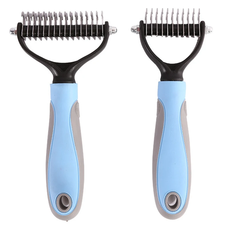 Нержавеющая сталь двухсторонняя ПЭТ кошки собаки расческа открытый узел Грабли Уход за лошадьми магазин