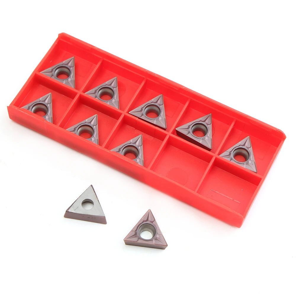 

10Pcs/Set Triangular Carbide Inserts Cutting Blade Tool Lathe Turning Tool With Box Rod Industrial Lathe Tools
