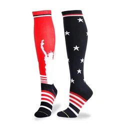 Compression Socks 15-20 Mmhg Stripes Sports Socks Running Nylon Socks Men