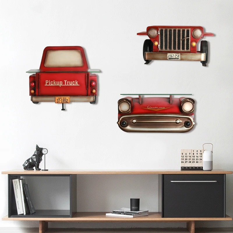 Wall Mounted Metal Car Wall Shelves Collectible Decorative Shelves