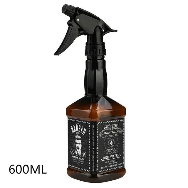 600ml Brown 350/600 мл парикмахерские спрей бутылка салон парикмахерские инструменты распылитель воды Ретро виски масляная голова Лейка для парикмахера Применение - Цвет: 600ml Brown