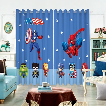 

Cartoon Captain America Marvel Hero 2 Panels/Set Window Curtain Block out Fabric Drapes Darkening Thermal Insulate Bedroom