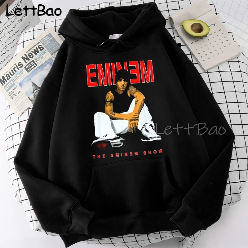 Sudadera con capucha estilo Harajuku Eminem para hombre, ropa de calle holgada de gran tamaño, rapero de Hip Hop, moda con capucha y sudaderas| - AliExpress