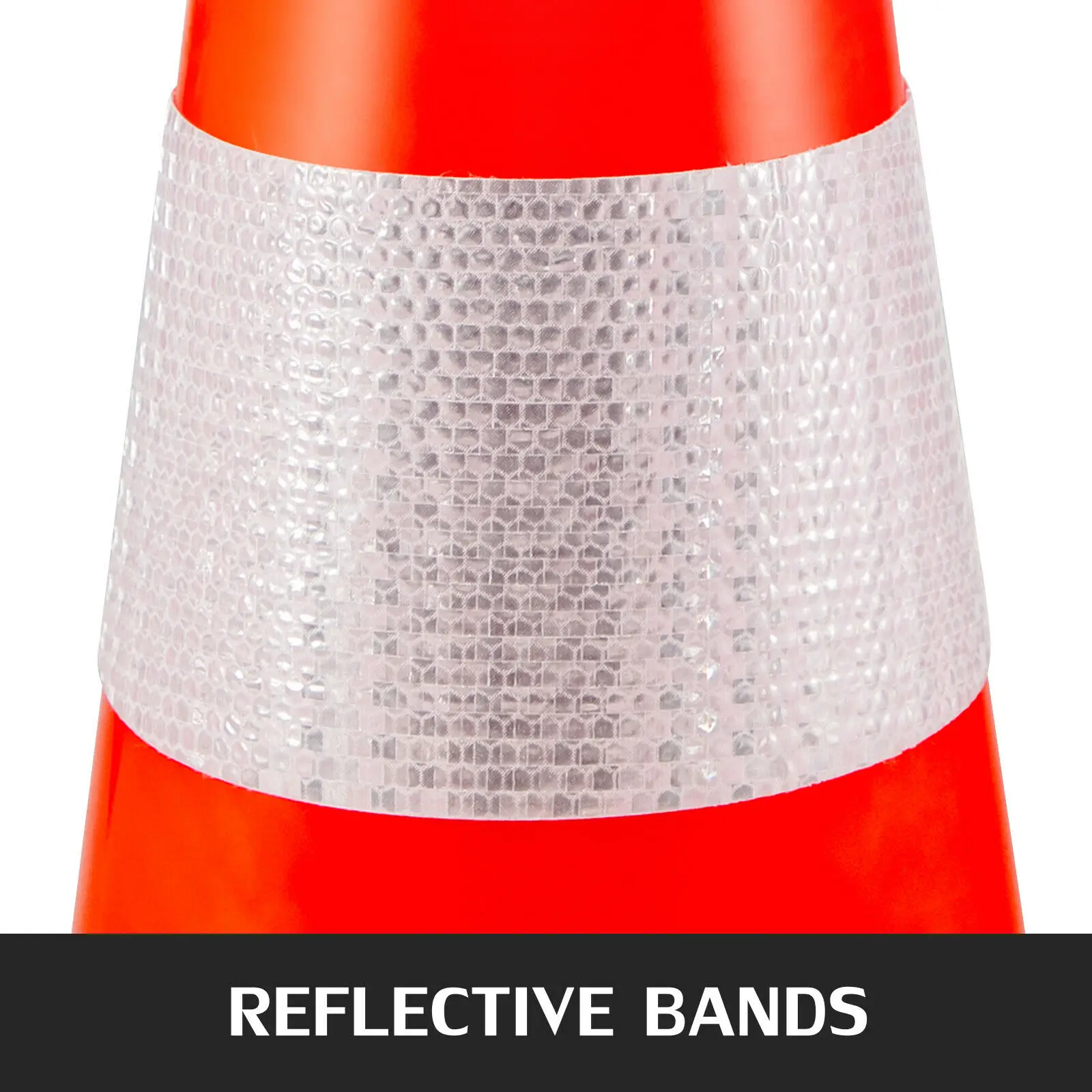 VEVOR PVC 18 28 36 Inch Traffic Safety Parking Cones Reflective Collars Higher Warning for Traffic Control Construction Sites