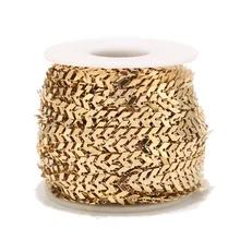 1 метр 6 мм ширина нержавеющей стали шеврон Золотая цепь цепи для ожерелья браслет ножной браслет DIY материал для изготовления украшений