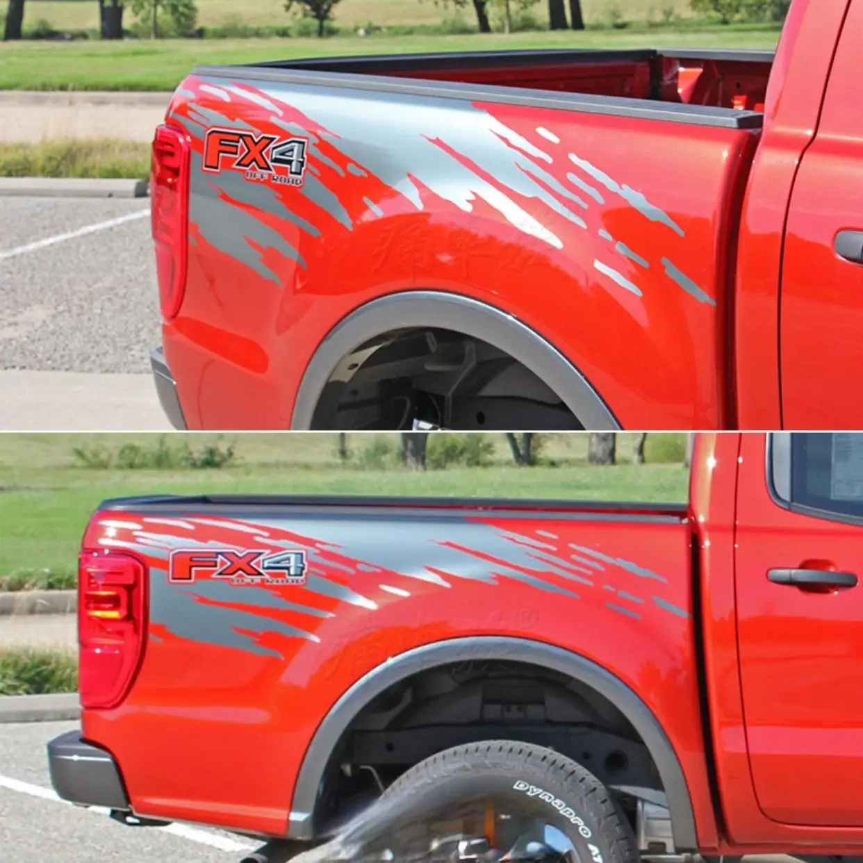 

4X4 Off Road Stripes Both Side Car Rear Tail Decor Vinyl Decals Pickup Trunk Decor Stickers For Ford F-150 Ranger