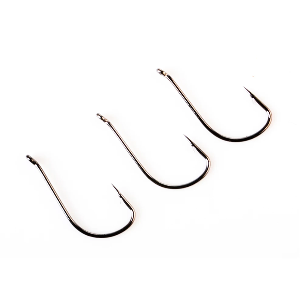 FTK-011 High Carbon Steel Fishing Hook With Ring 7.5-15mm Barbed Single Carp Feeder With Eyes