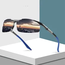 Солнцезащитные очки Veithdia из алюминиево-магниевого сплава без оправы, поляризационные мужские солнцезащитные очки с зеркальным покрытием для вождения, аксессуары для очков