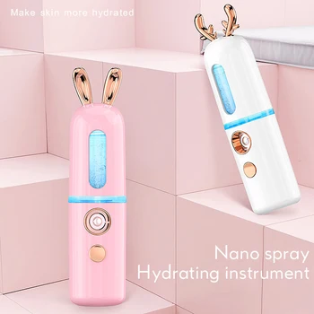

Mini Air Humidifier USB Rechargable 30ML Air Diffuser Steamed Face with Light for Home Handheld Water Milk Oil Steamed Face 45