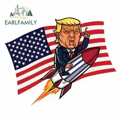 EARLFAMILY 13 см x 10,3 см для Дональда Трампа флаг ракетных войск забавные наклейки для автомобиля знак бампер багажник грузовик Графика винил JDM