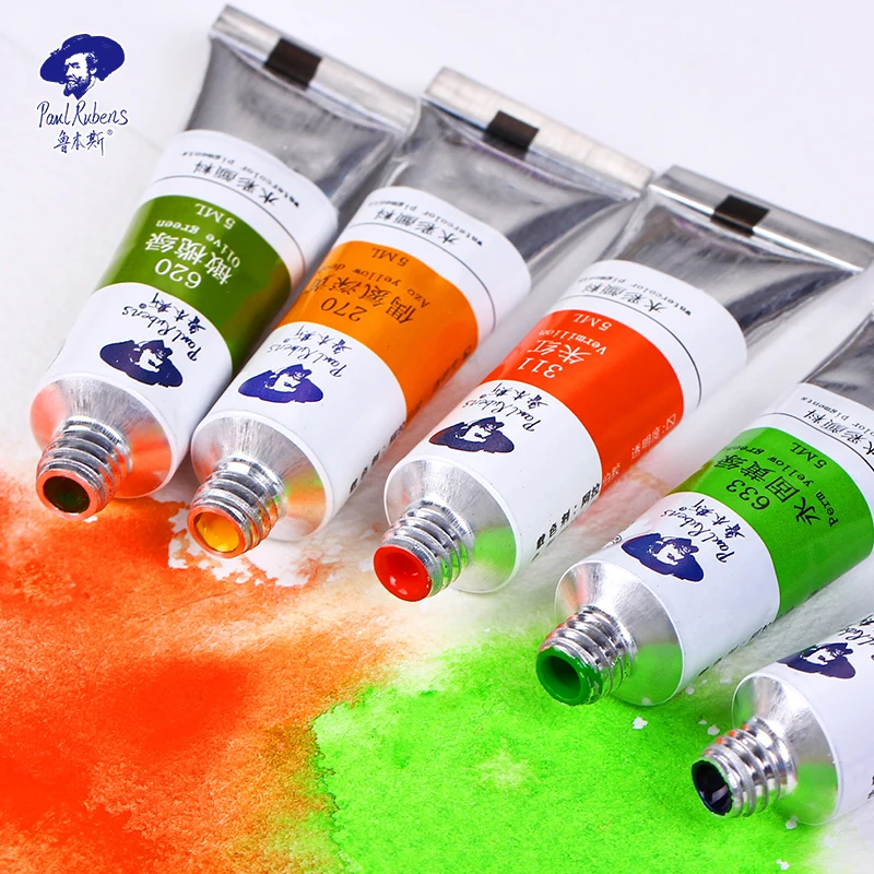 Paul Rubens Watercolor Paint, 36 Vibrant Colors Rich Pigments for Watercolor Painters, Students, Beginners, Hobbyist, Art Paintings (5ml Each Tube)