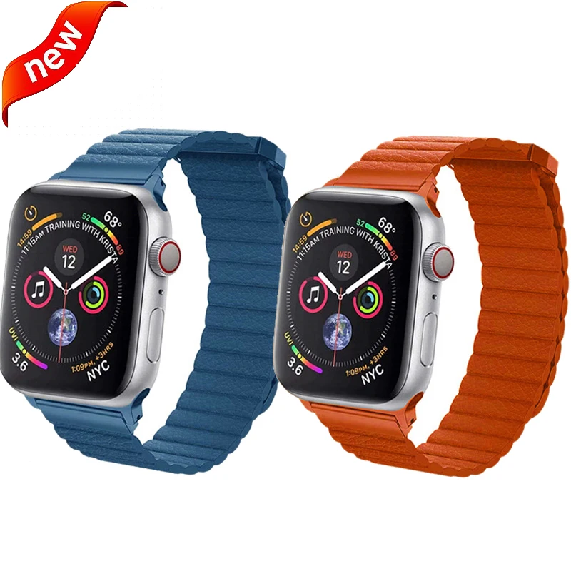 Магнитный ремешок для наручных часов apple watch версии 44/40/42/38 мм iwatch 5 4 полосным