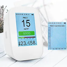 Digital CO2 Air Quality Monitor PM1.0 PM2.5 PM10 HCHO TVOC Detector Temperature Humidity PM 2.5 Gas Analyzer Meter Sensor lcd digital pm2 5 air quality detector pm10 particle concentration sensor indoor outdoor environment gas tester air analyzer