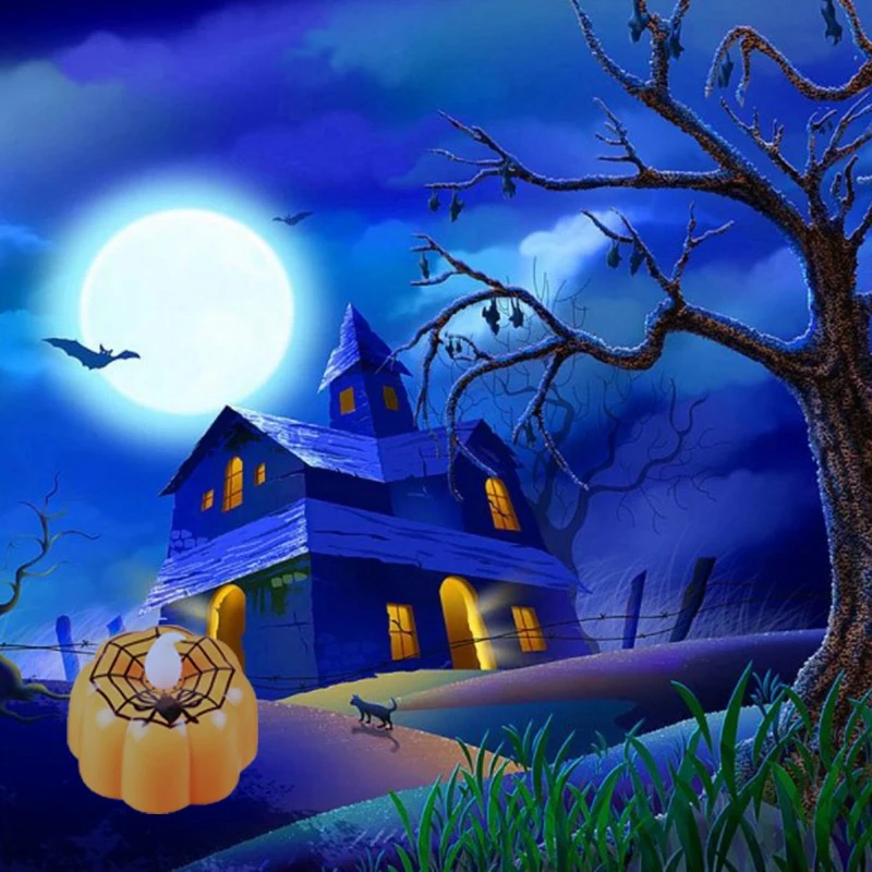 12 PCS Battery Operated Halloween Pumpkin Light Flickering LED Flameless Candle Special Party Garden Home Decoration |