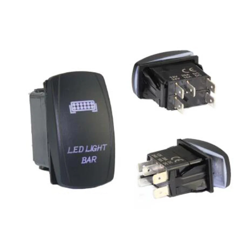 1PC 12V 24V UTV Car Boat Rocker Toggle Switch 20A Waterproof Lighted Switches 5 Pin ON Off For Marine ATV RZR RV Auto Truck