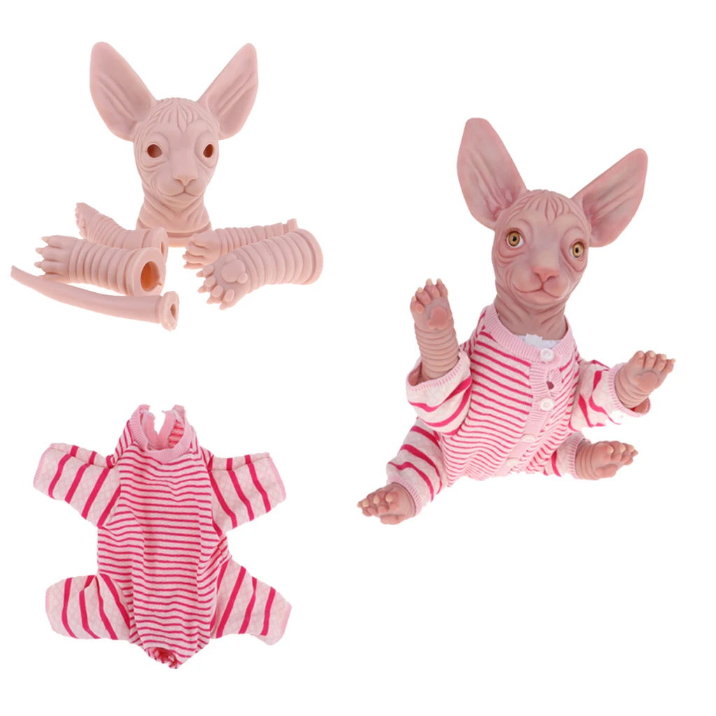 Unpainted Reborn Kits 18" Silicone  Cat Limb Mold Clothes DIY Handwork