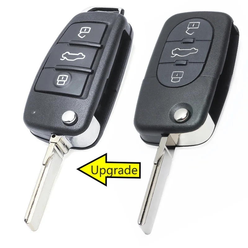 KEYECU Verbesserte Flip Fernbedienung Auto Schlüssel für Audi A6