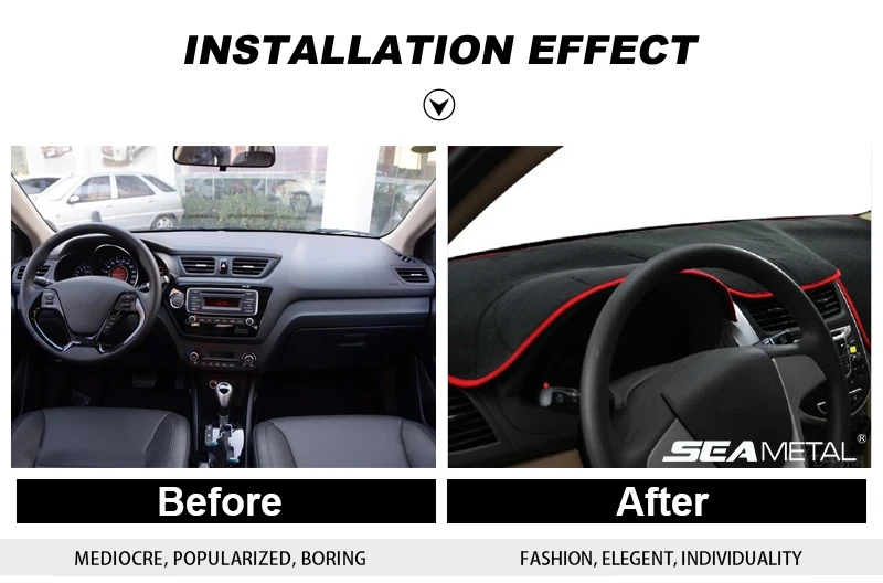 For Russia KIA Rio K2 2012 2013 2014 2015 2016 2017 LHD Car Dashboard Mat Covers Mats Pad Auto Shade Cushion Carpet Protector (4)