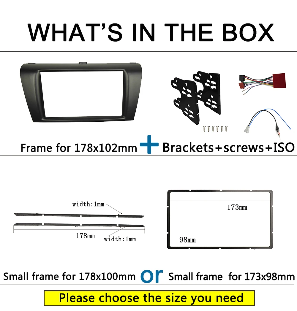 MAZDA 3 Axela Dash Refitting Trim Kit  Double 2 Din GPS DVD ׷ г ISO 輱 ϳ׽ִ Fascia Car Player Frame