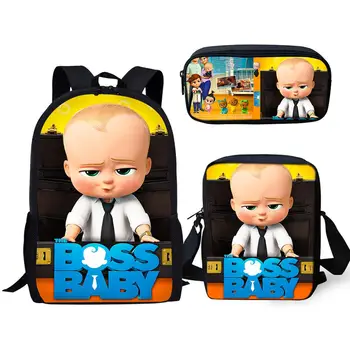 

Fashion Children's Backpack Boss Baby Pattern Kids School Bags Cartoon Annime 3PC/Set Students Book-Bags Mochila Rucksack