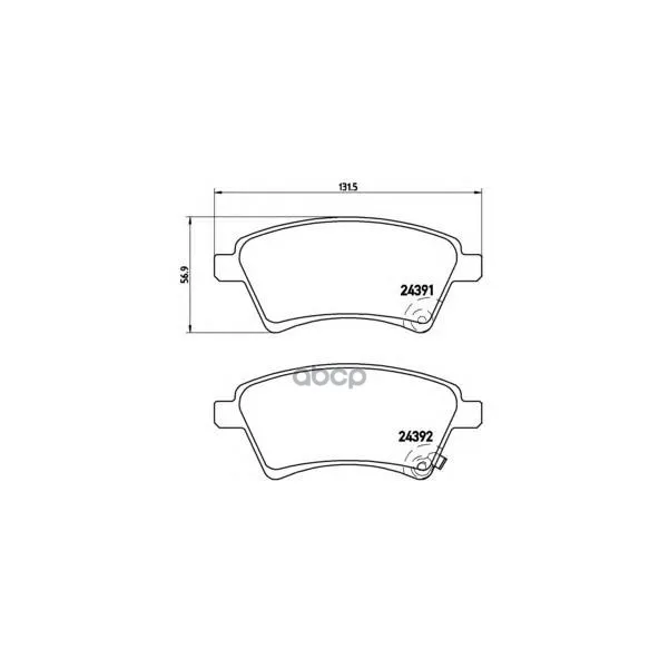 Колодки Тормозные Suzuki Sx4 06-(Венгерская Сборка) Передние Brembo P23105 Brembo арт. P23105