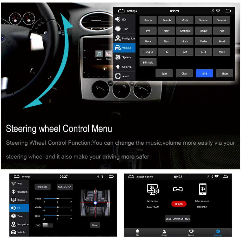 Cheap 2 Din Android 9 GPS Navigation Car Stereo 7" 1024*600 Touch Screen 1GB+16GB Car Radio Autoradio Wifi Bluetooth FM USB Car Audio 3