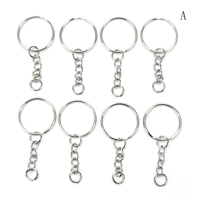 100pcs Metal Blank Keyring Keychain Split Rings Keyfob Key Ring Lobster  Clasp Key Pendant Chain Keychains with Eye Pin Accessory - AliExpress