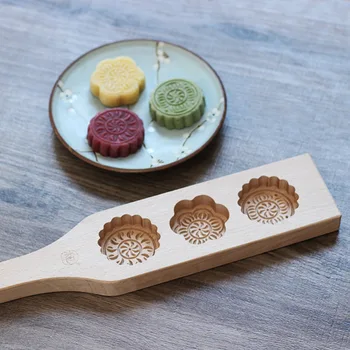 

Wooden Ice Skin Moon Cake Printing Tool Dessert Mung Bean Pastry Dried Pasta Pumpkin Biscuit Rice Cake Steamed Bun Mold Stocked