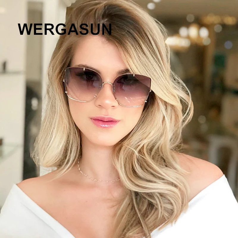 WERGASUN новые высококачественные Квадратные Солнцезащитные очки без оправы