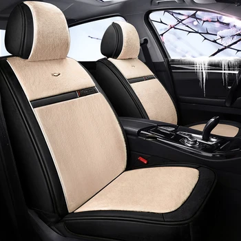 

OUMANU 5seats car seat cover winter warm rabbit wool automobile seat protector for Passat b6,b8,BWM e30,e46,e90,Audi, Benz