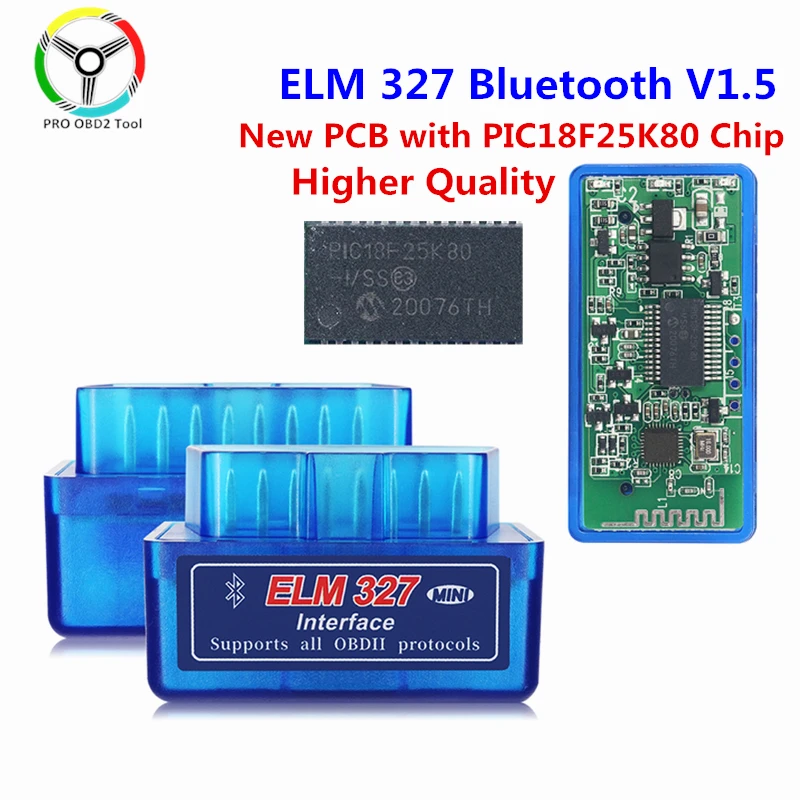 Лучшая двойная печатная плата Super Mini ELM327 Bluetooth V1.5 PIC18F25K80 Android IOS ПК Wi Fi ELM 327 1 5 25K80 OBD2