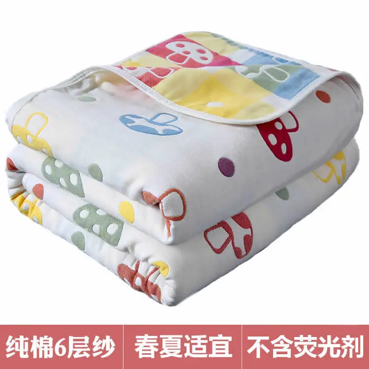 

6-Layer Gauze BABY'S Bath Towel Pure Cotton Children Blanket Summer Blanket Baby Newborns Blanket Spring Summer Towel